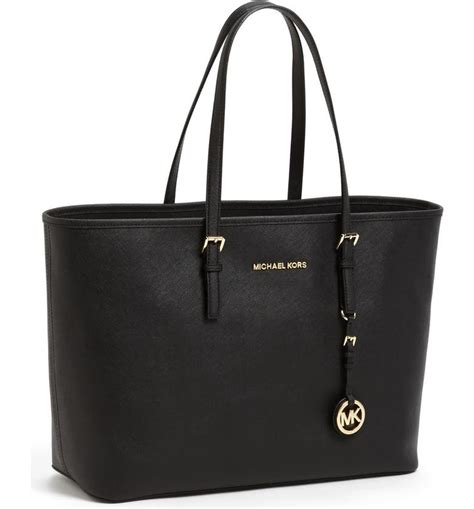 michael kors saffiano black leather tote|Michael Kors large tote handbags.